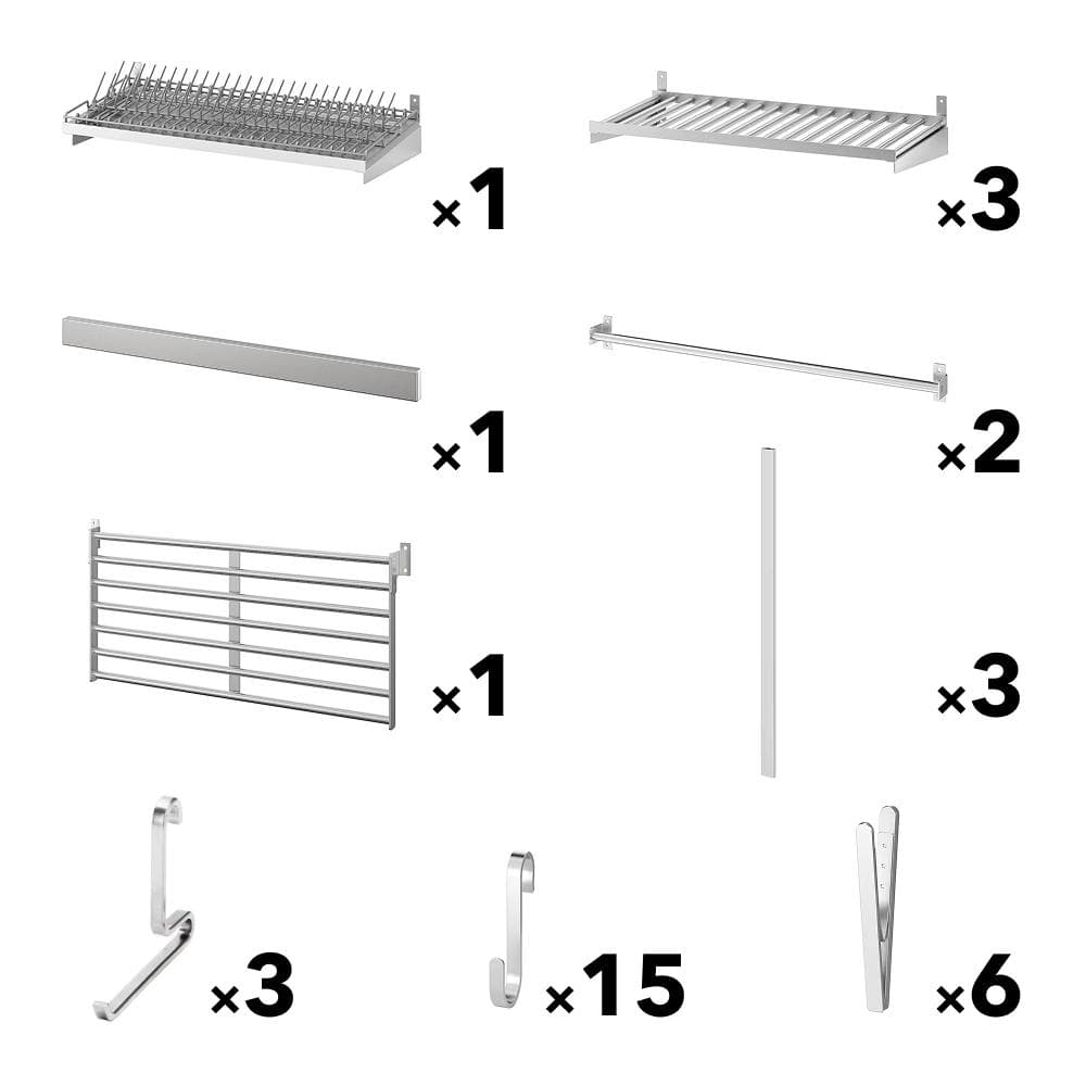IKEA KUNGSFORS/クングスフォルス つり下げレール＆棚板セット