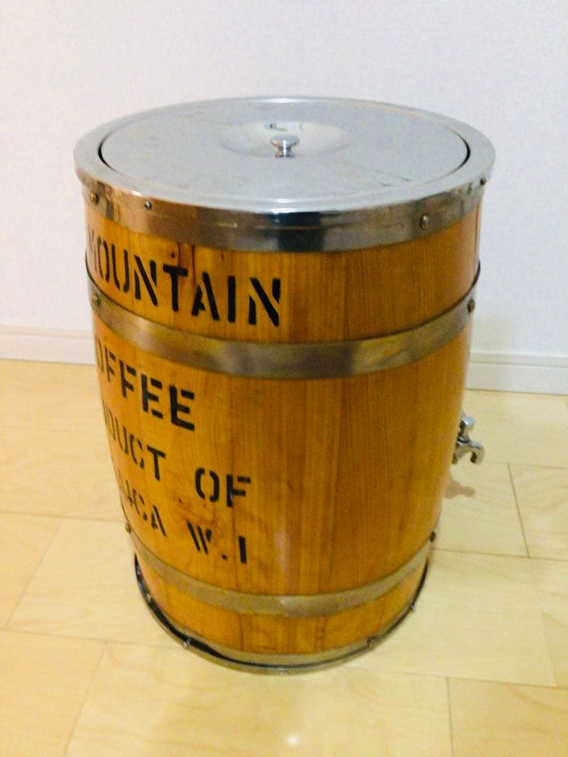 業務用 アンティーク 氷冷式アイスコーヒーサーバー 木樽型 店舗什器