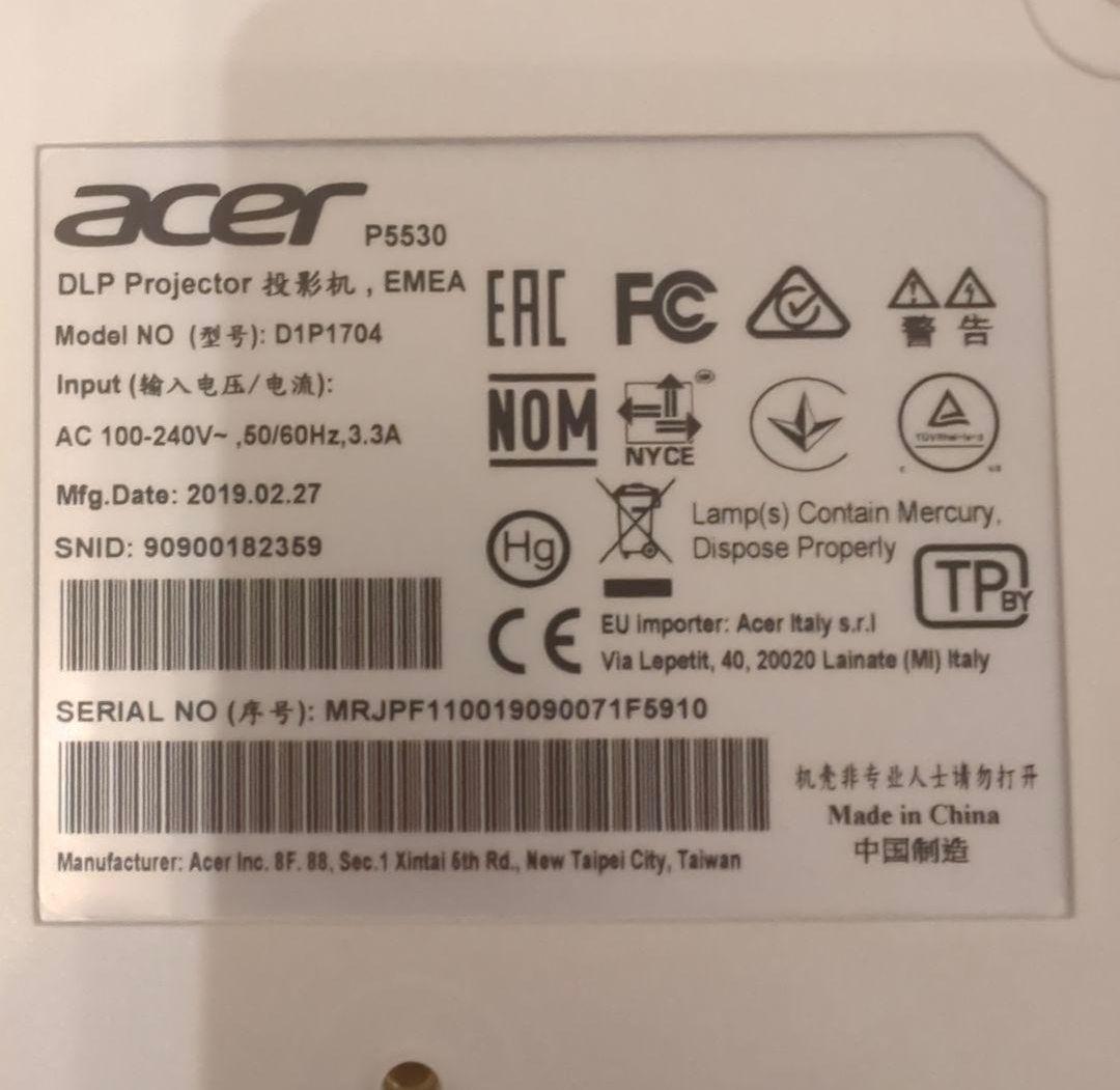 Acer P5530 DLPプロジェクター 本体