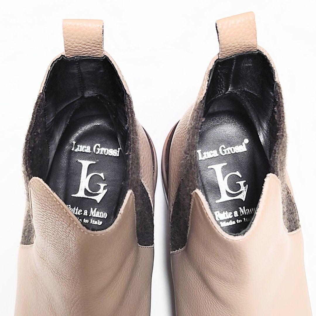 美品 ルーカグロッシ サイドゴア タンクソール ショートブーツ ルカグロッシ