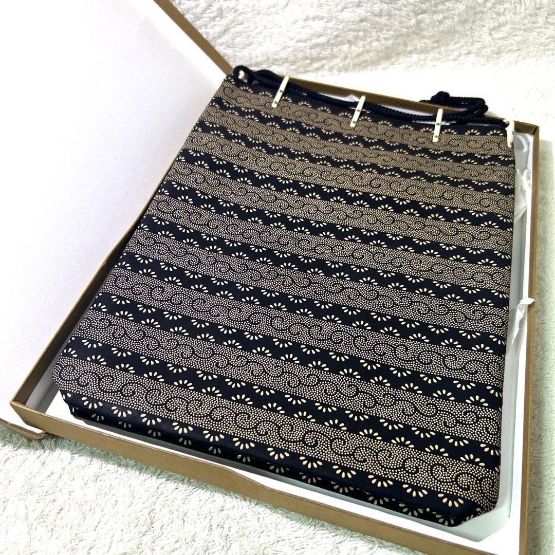 未使用　極美品　印傳屋　インデンヤ　巾着　ハンドバック　着物　黒　ブラック　大き