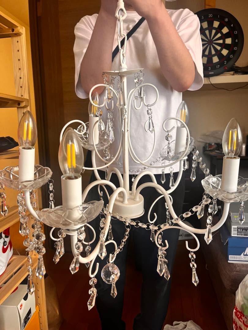 ホワイトシャンデリア 5灯　2個セット