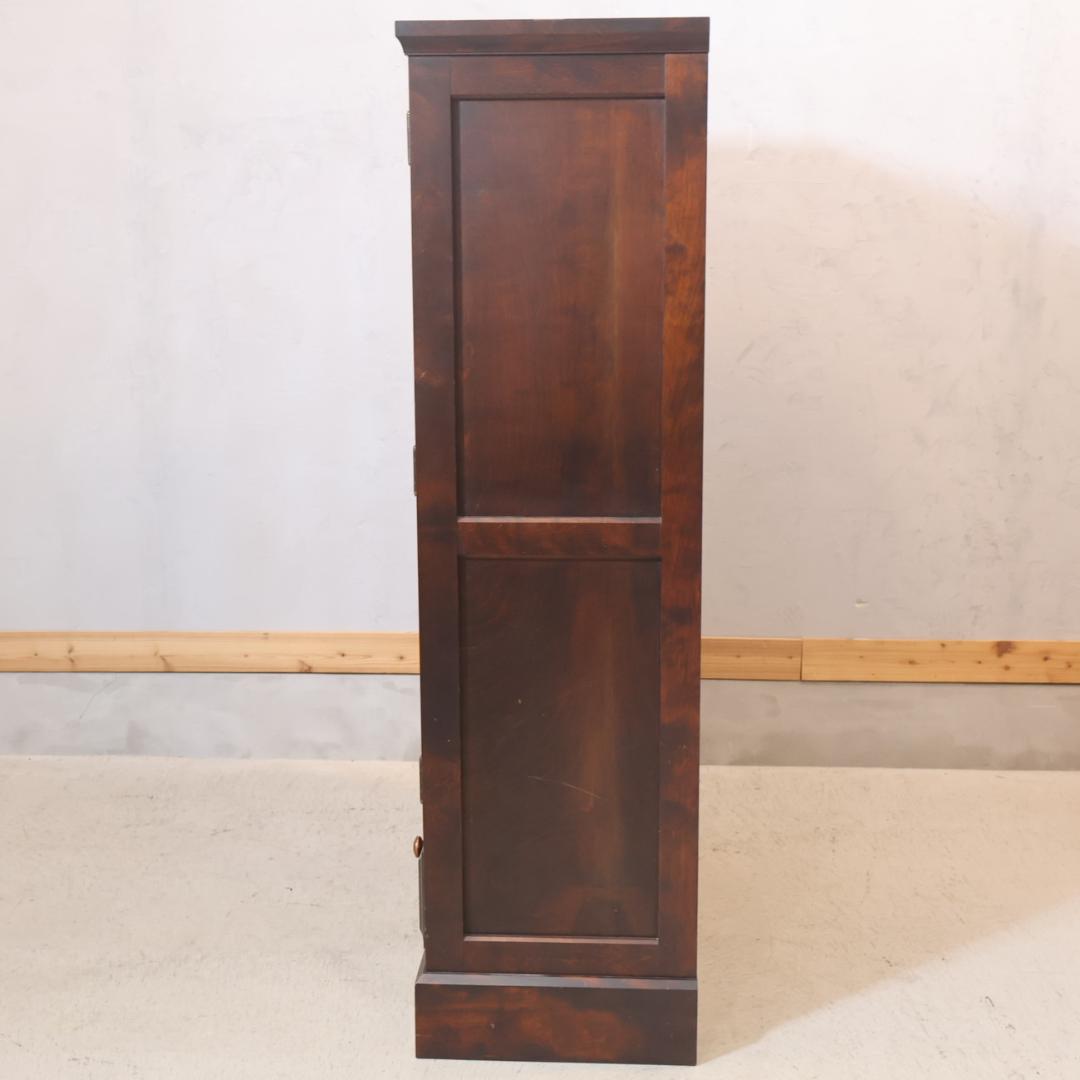 北海道民芸家具 樺材無垢 本棚 ブックキャビネット 天然木 収納家具 飾り棚