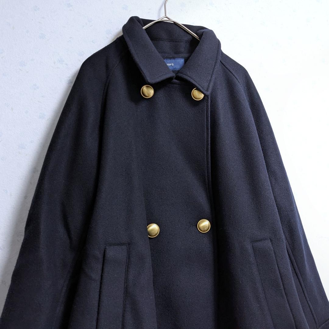 良品 SHIPS ウール ライク ジャージー メルトン 2WAY Pコート