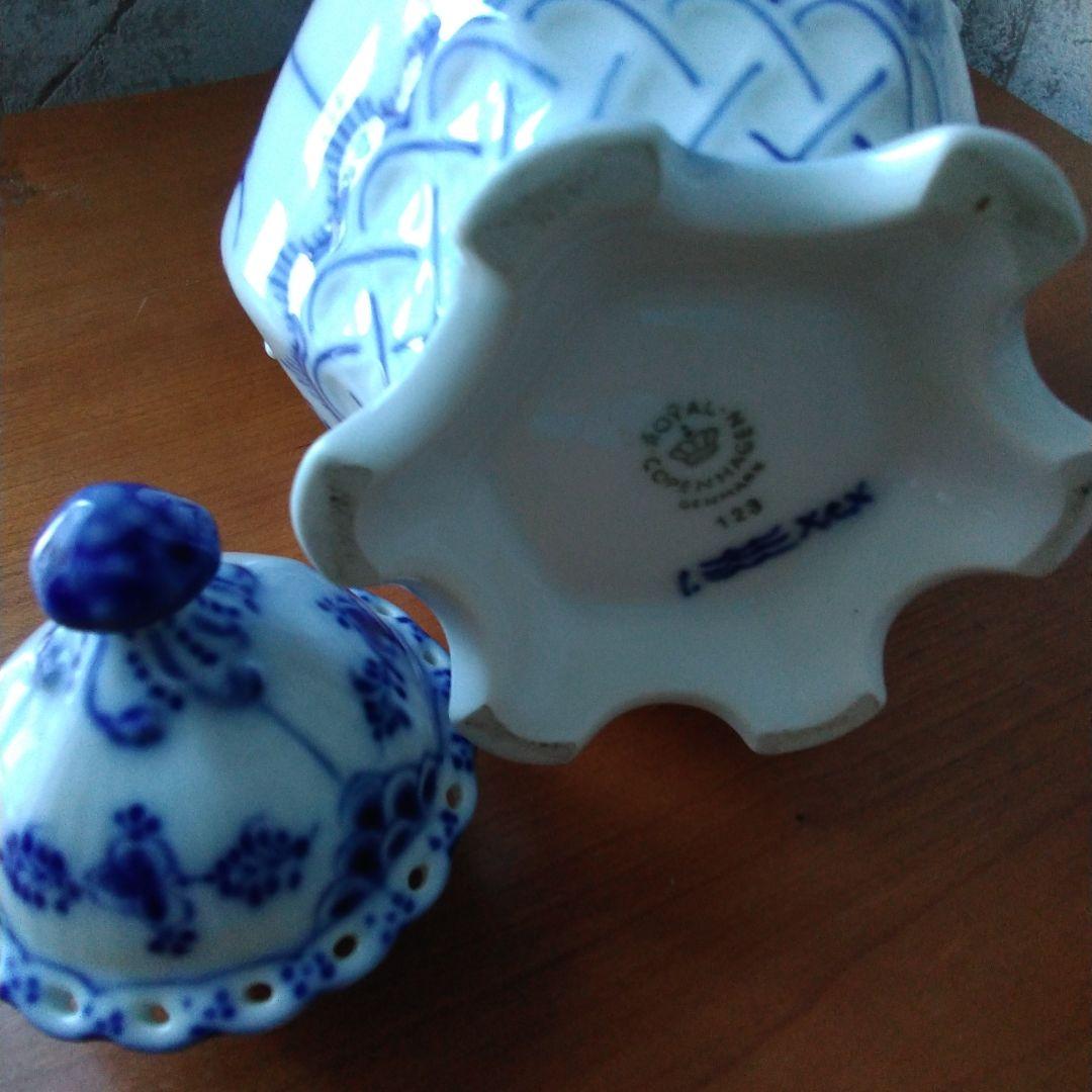 保存用ロイヤルコペンハーゲン　コーヒーポット　ブルーフルテッド　顔付き