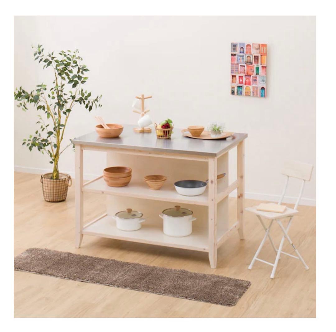 ワークテーブル(シナモ12078WH ステン)