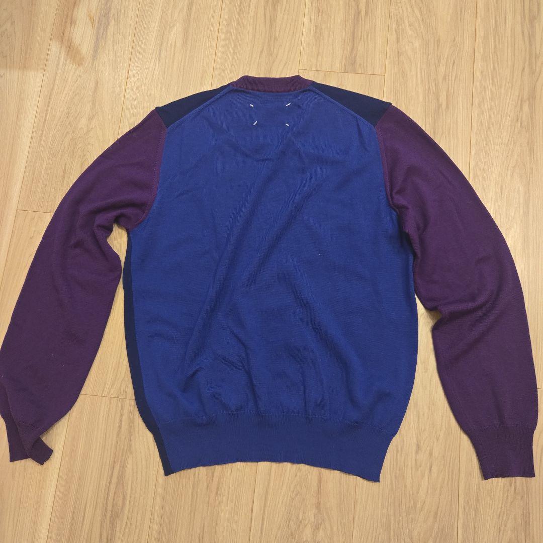 ^*^様 マルタンマルジェラ期 ネイビー・パープル Vネックセーター M