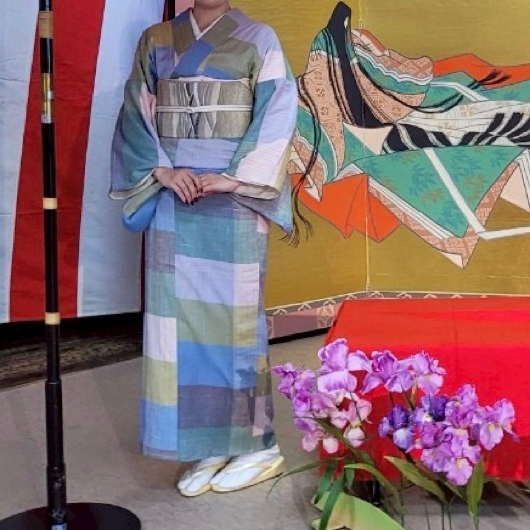 多色ストライプ モダン着物