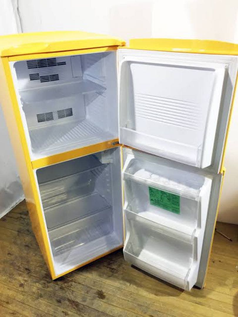 冷蔵庫　黄色　イエロー　デザイン　aqua アクア　アイリスオーヤマ　パナ