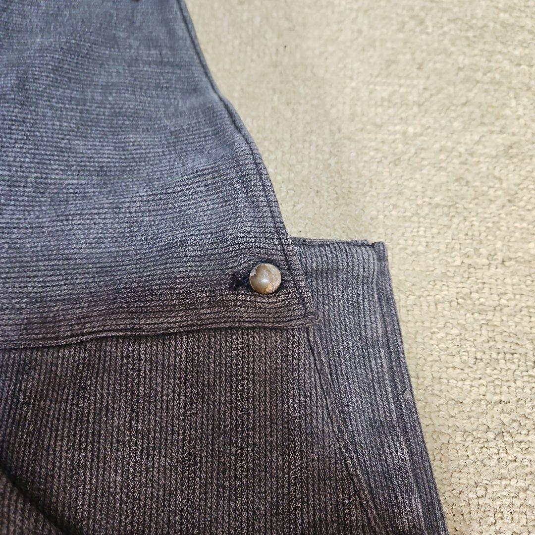 フレンチ vintage 希少 ピケ オーバーオール グレー