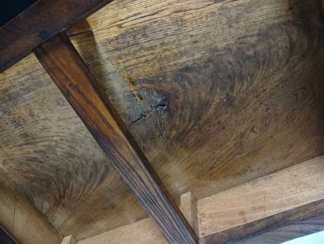 希少　明治期　欅　一枚板　からくり細工　引き出し付き　飾り台　サイドボード