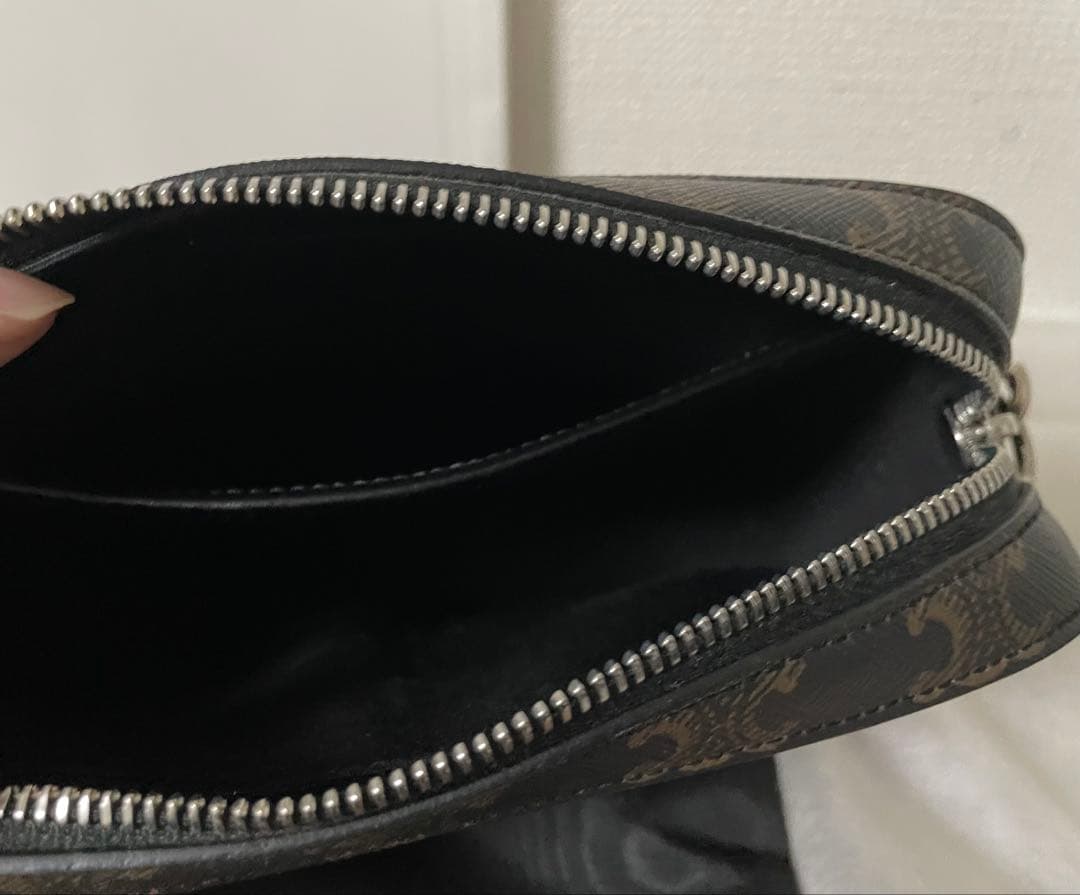 CELINE スモールメッセンジャーバッグ トリオンフキャンバス&カーフスキン