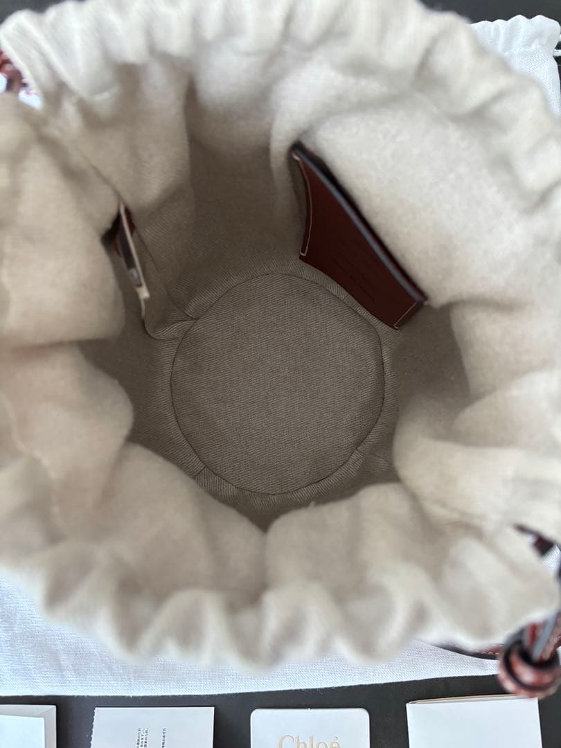 Chloé クロエ ベージュ 巾着型かごバッグ