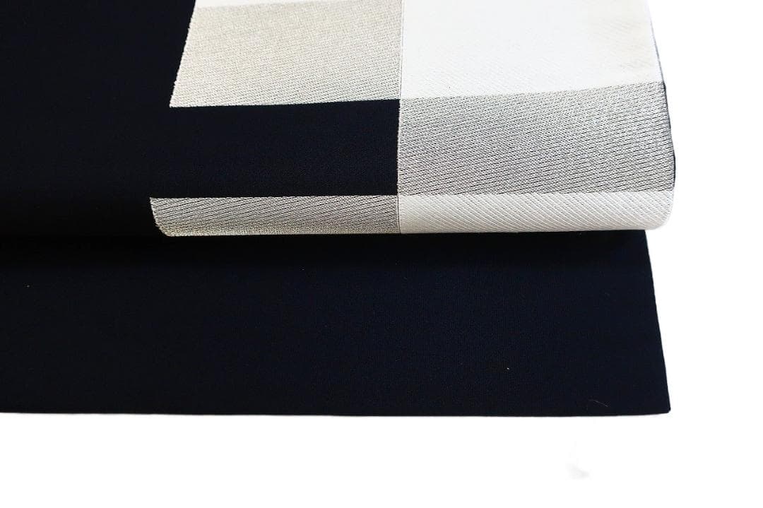 ★専用★美品 袋帯 黒 市松 モダン モノトーン 長さ4m37cm 正絹