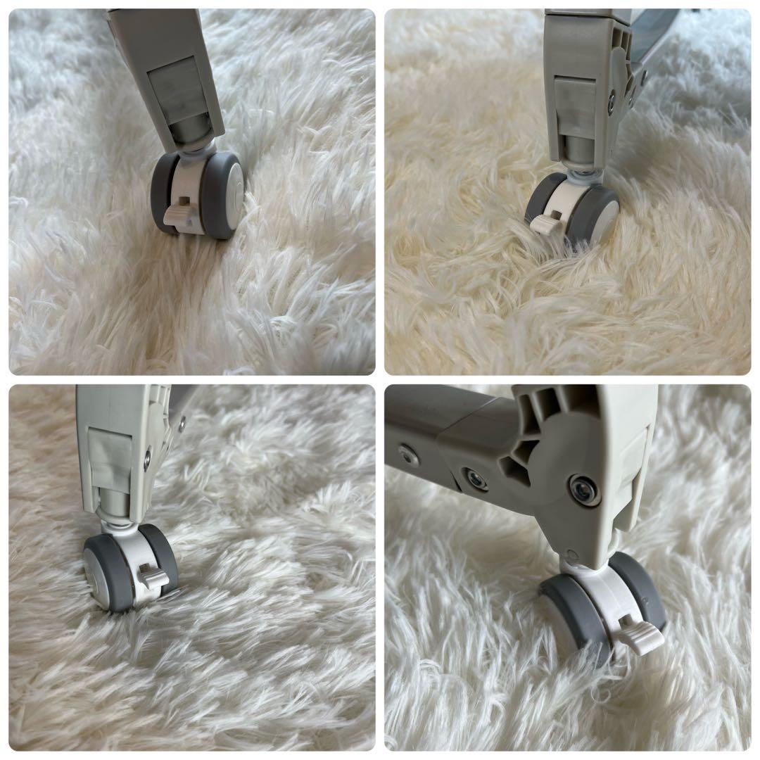 Kino Linpo ベビーベッド 添い寝 新生児ベッド 乳児 高さ6段 カーキ