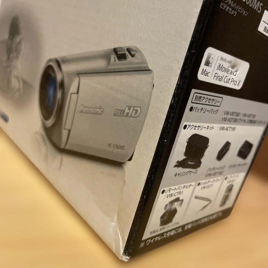 Panasonic HC-V360MS ホワイト　大容量バッテリー＆ケース付き！
