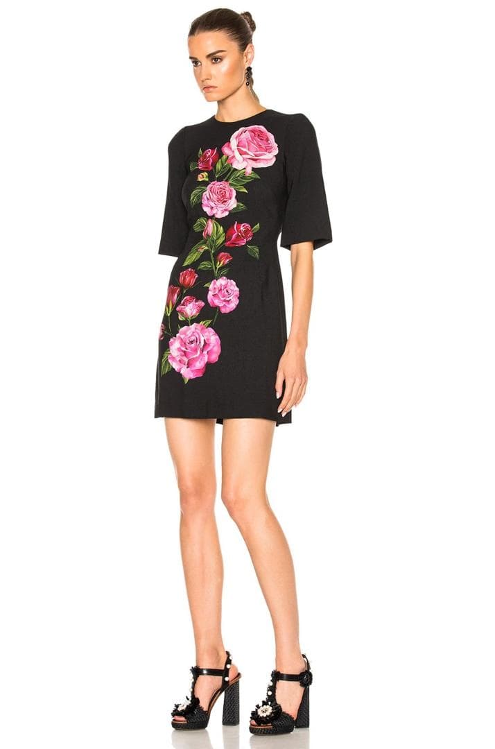 DOLCE&GABBANA ドルチェ&ガッバーナ ローズ柄ワンピース 薔薇柄