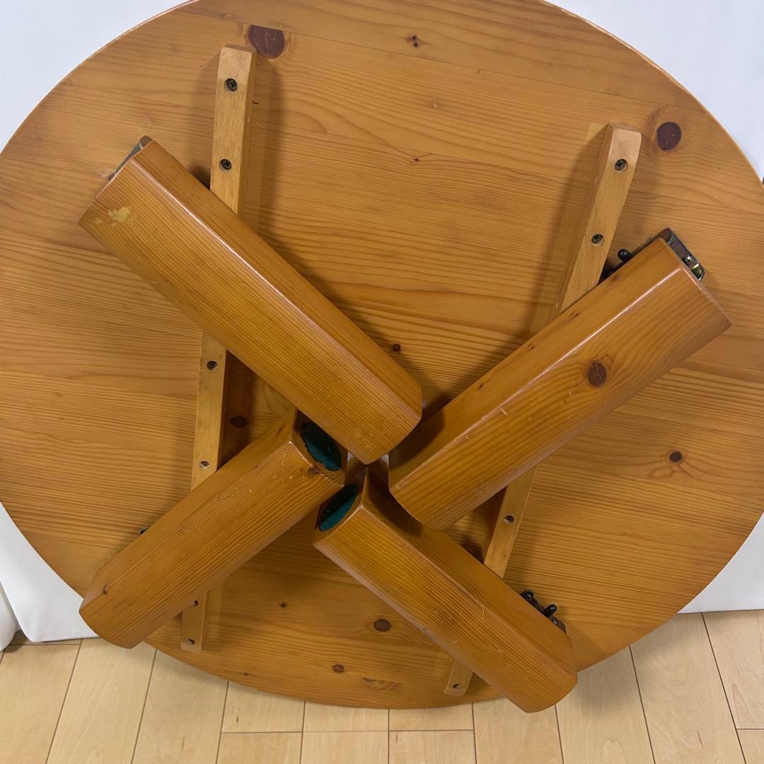 ちゃぶ台　丸形　折りたたみ　円形　パイン材　直径80 無垢材　ローテーブル