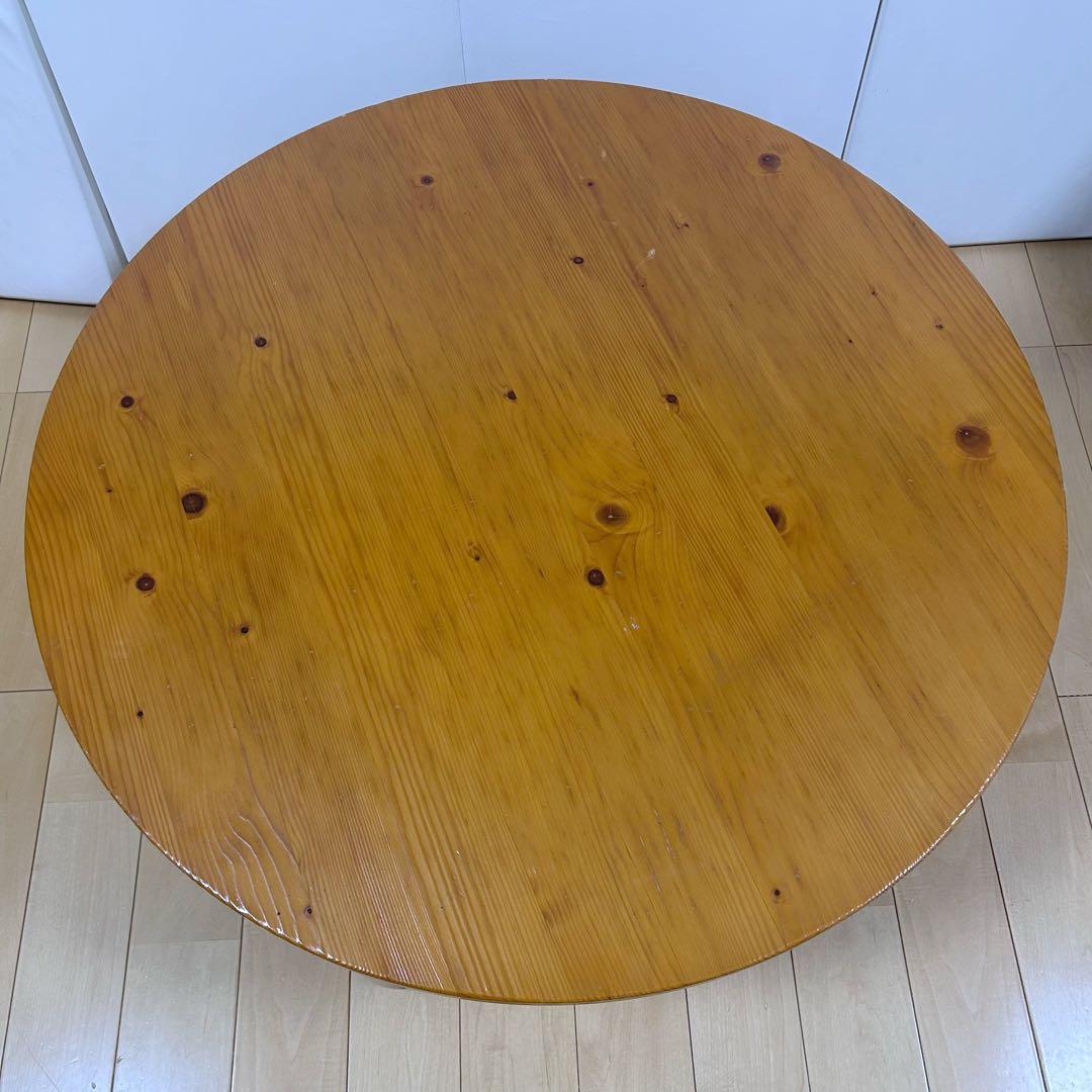 ちゃぶ台　丸形　折りたたみ　円形　パイン材　直径80 無垢材　ローテーブル