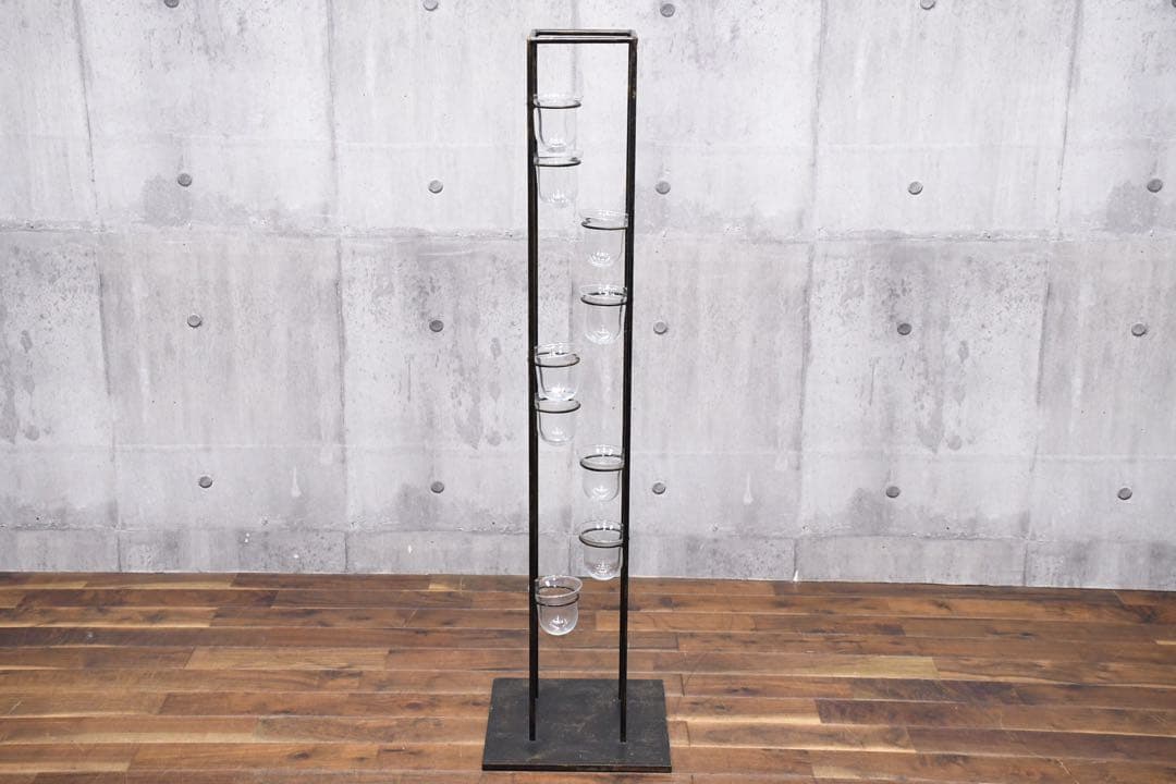 EDK9 アイアン プラントホルダー キャンドルホルダー ガラスカップ