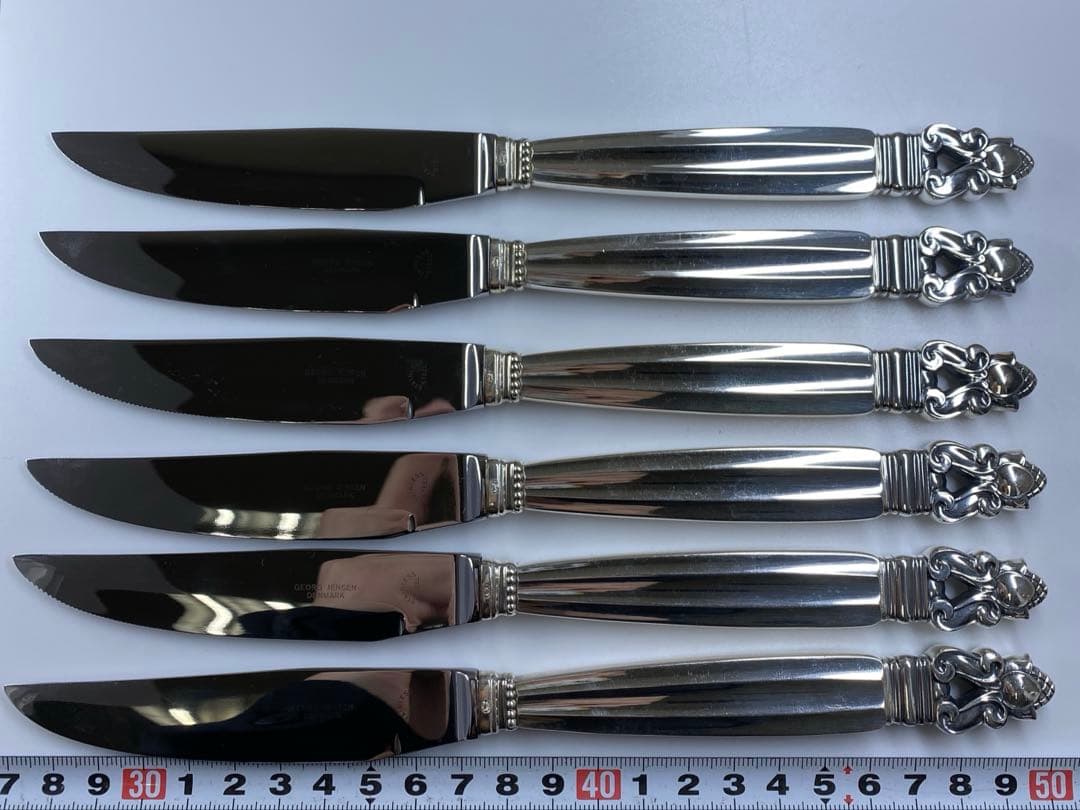 ジョージジェンセン　エコーン　ミートナイフ　6本組　袋付　484g 23.1㎝