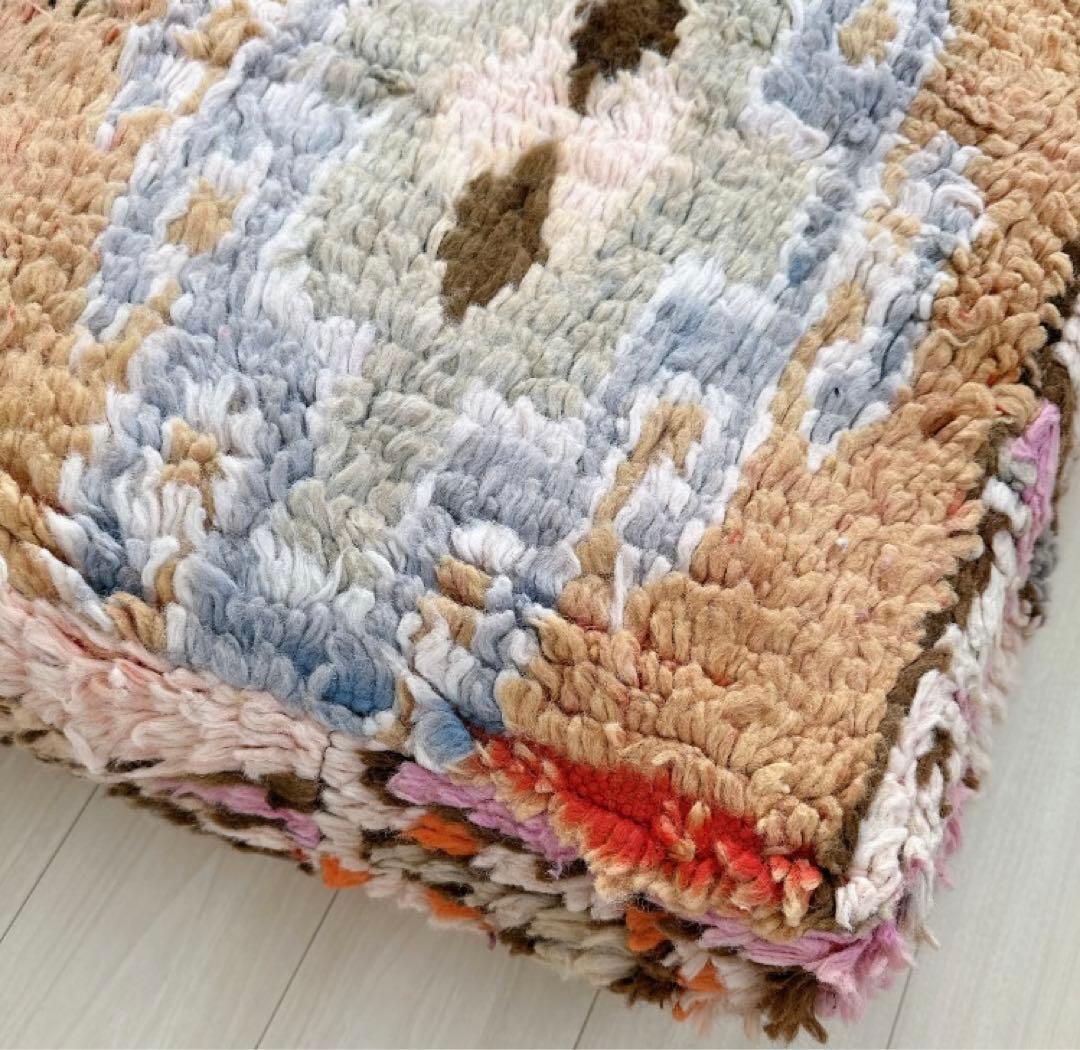 モロッコプフ　プフ　オットマン　クッションカバー　モロッコラグ　ビンテージ