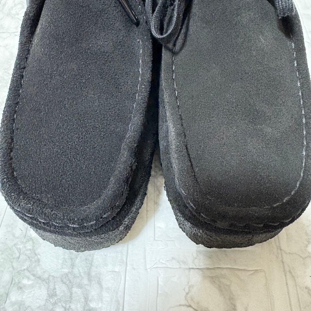 【美品】クラークス ワラビー ローカット スウェード ブラック 25.5