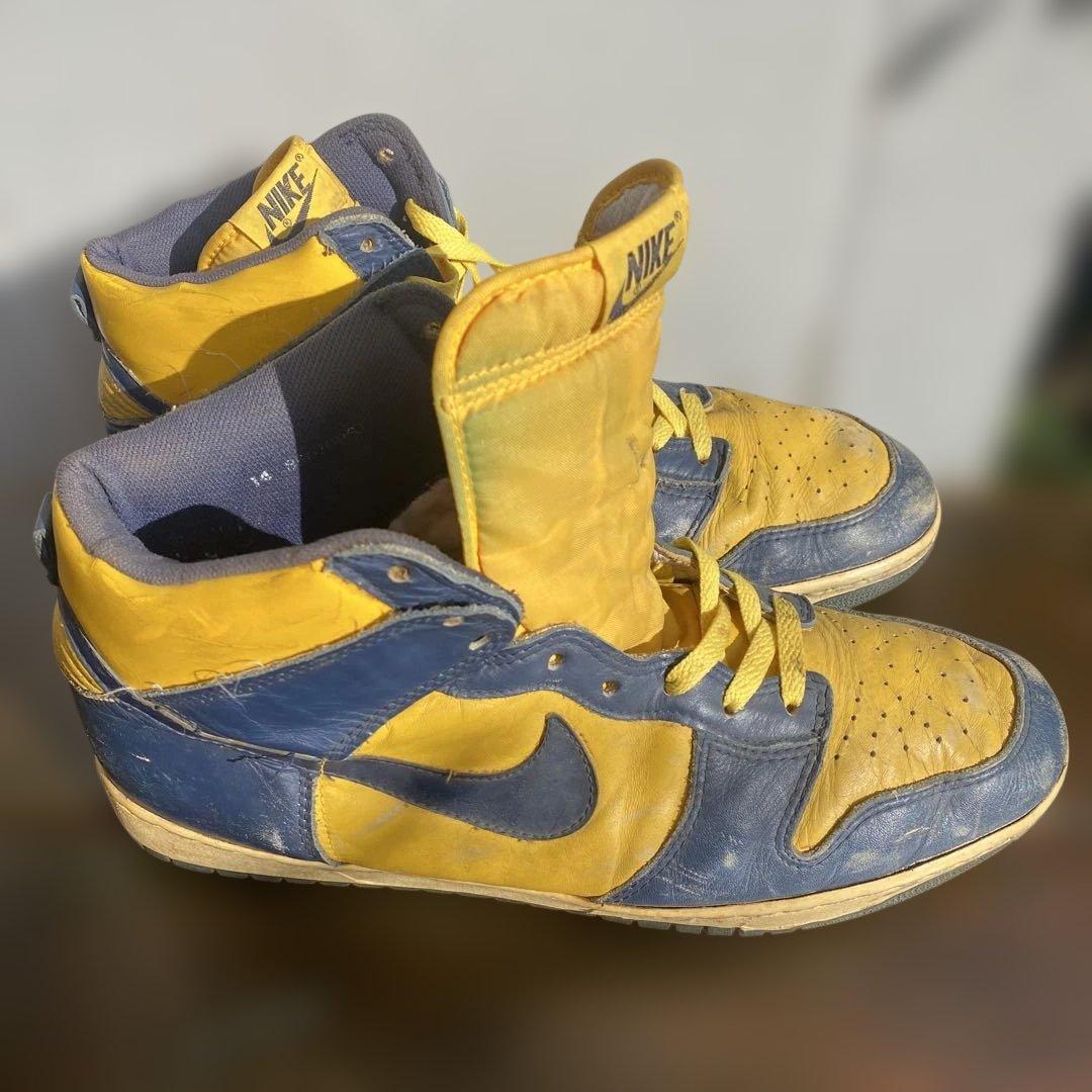 NIKE ダンクハイ　オリジナル　イエロー/ネイビー