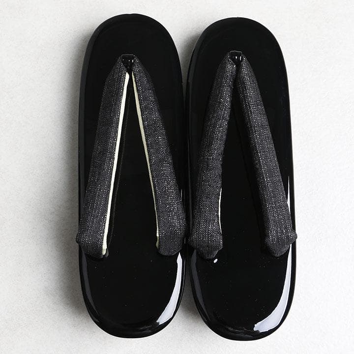 【新品】振袖用 草履バッグセット　無地ラメ糸使用　ブラック　24cm　N