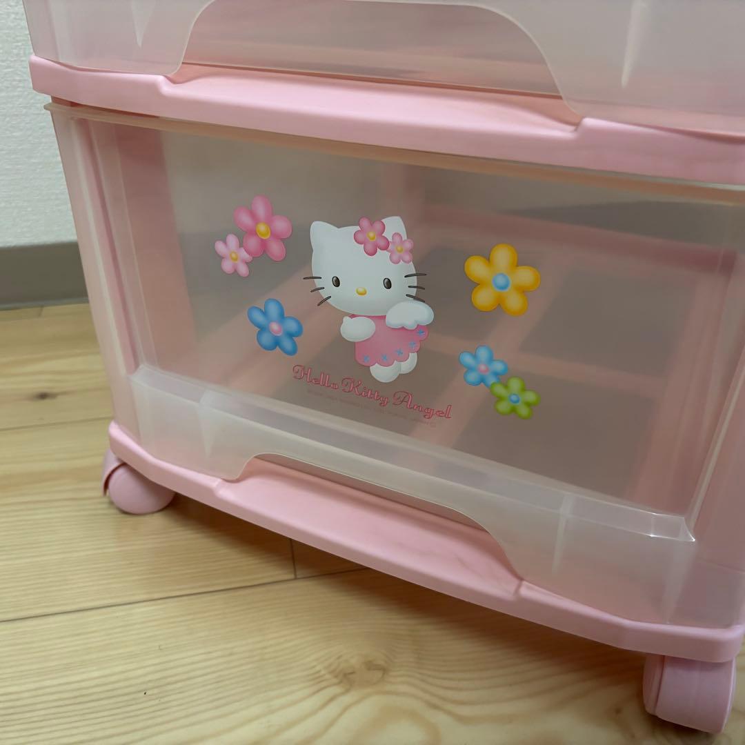 【専用】ハローキティ　収納ボックス　3段衣装ケース　キャスター付き　サンリオ