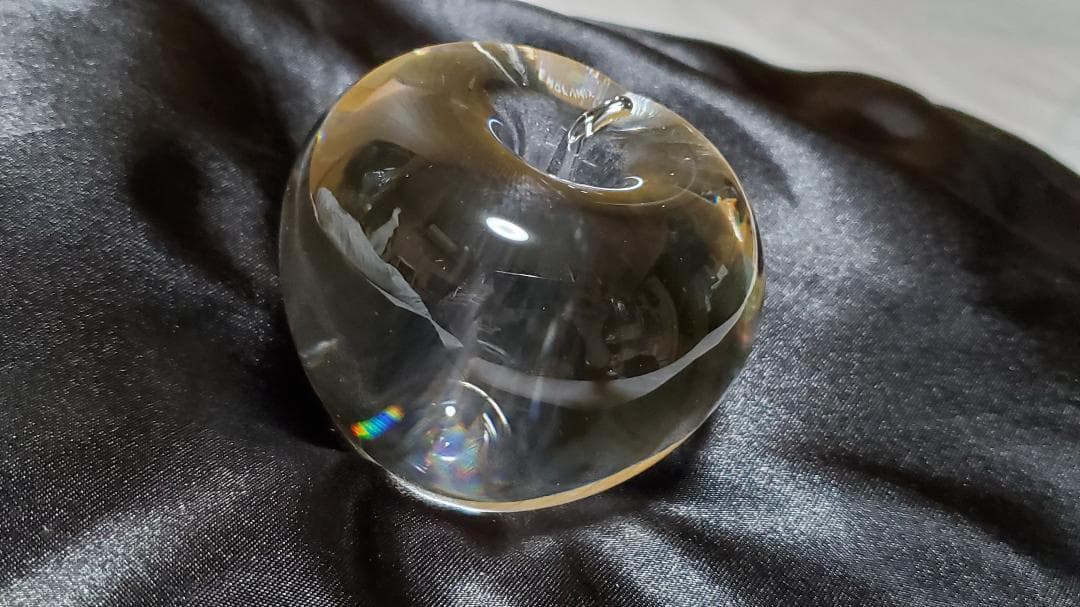 正規レア ウェッジウッド リンゴ クリスタル ペーパーウェイト アップルオブジェ