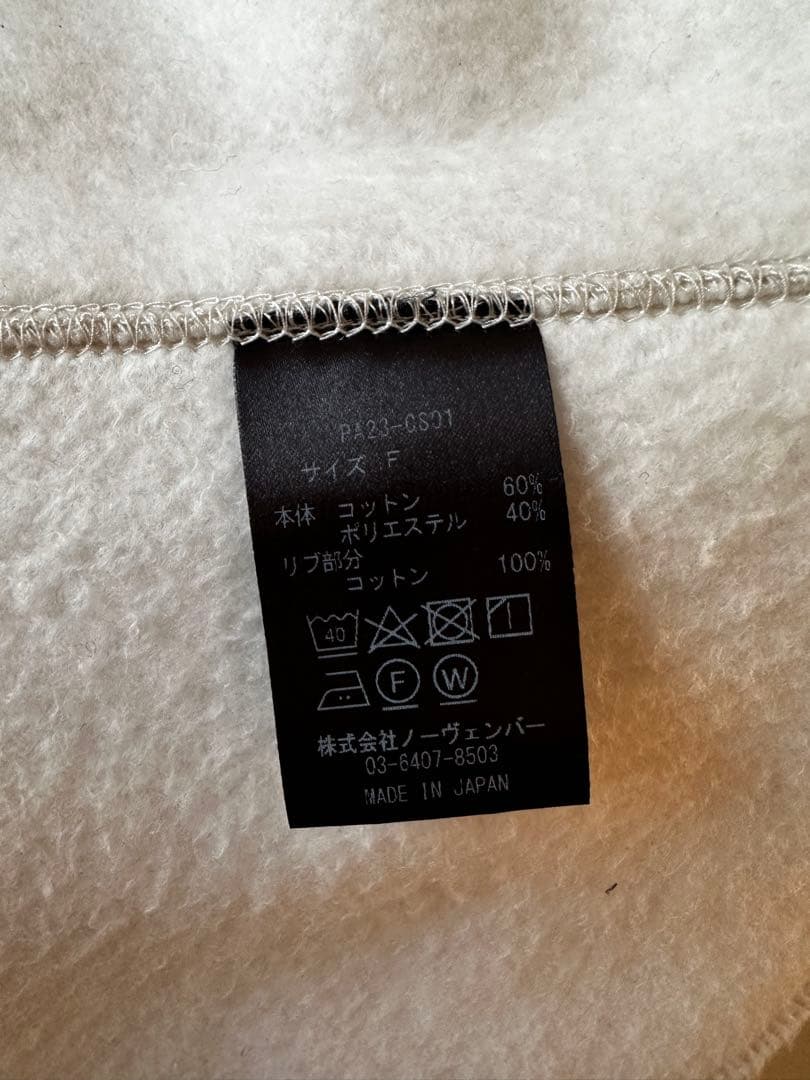 PHEENYフィーニー Athletic fleece harf zip P/O