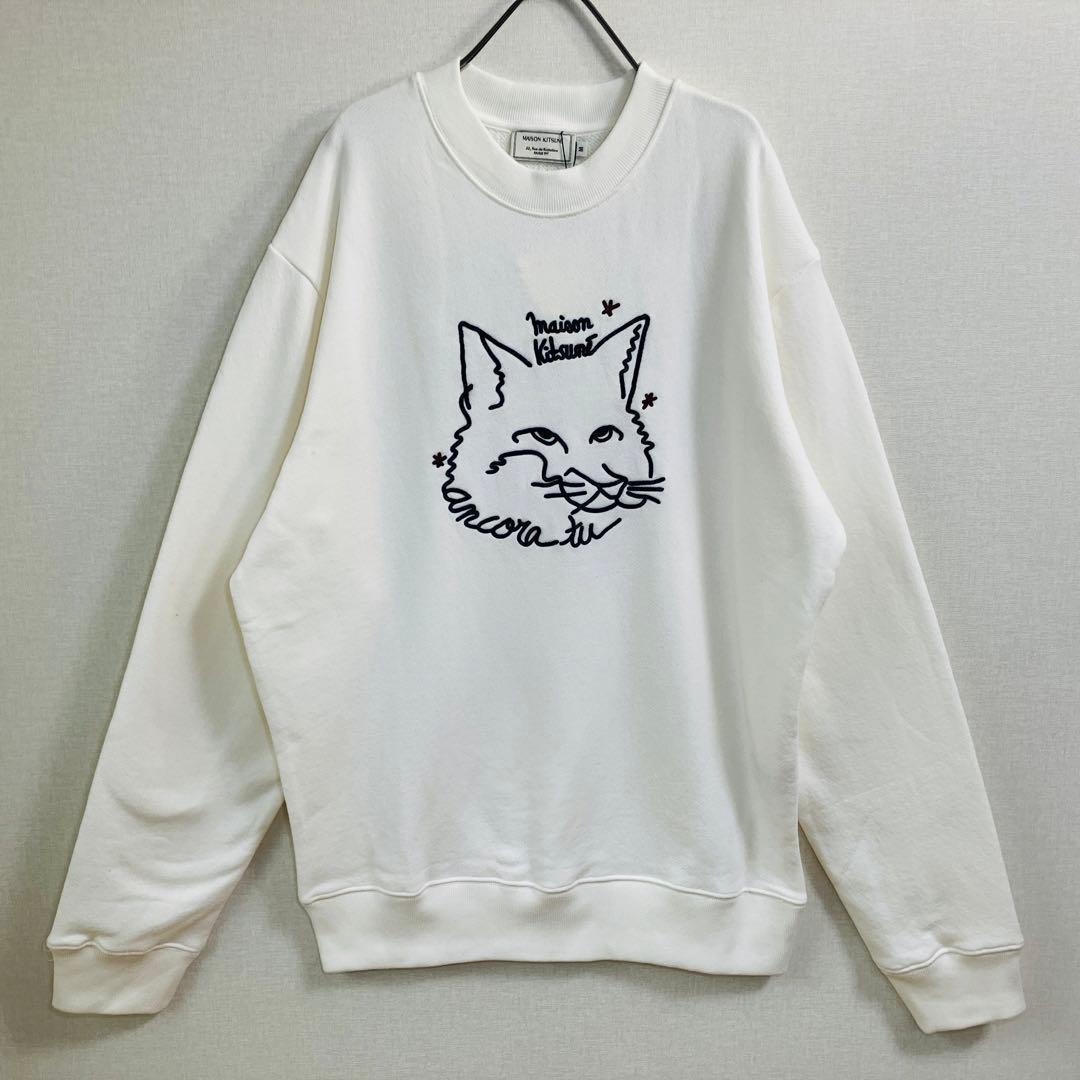 【激レア】メゾンキツネ スウェット サイズM　ビックロゴ 白 タグ付き