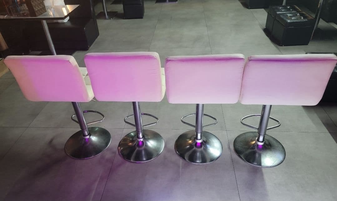 4脚セット カウンターチェアー バーチェア 白 ホワイト 椅子 ソフトレザー