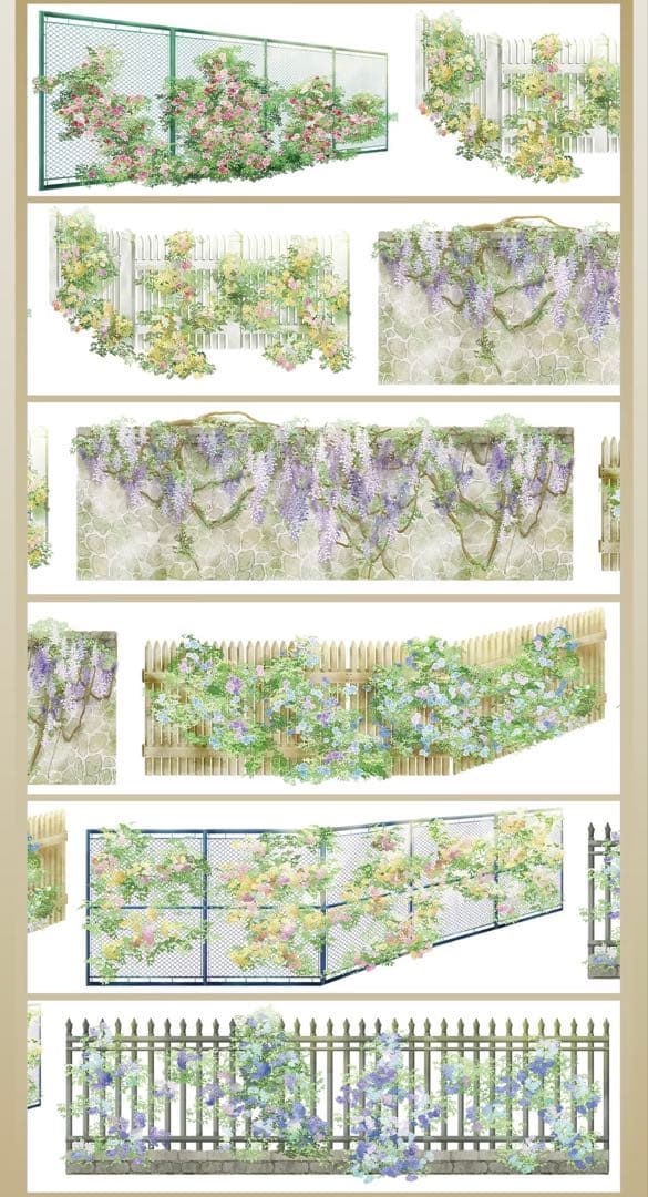 【9365】海外　マステ　5m巻　PETマスキングテープ　壁　お花　背景系