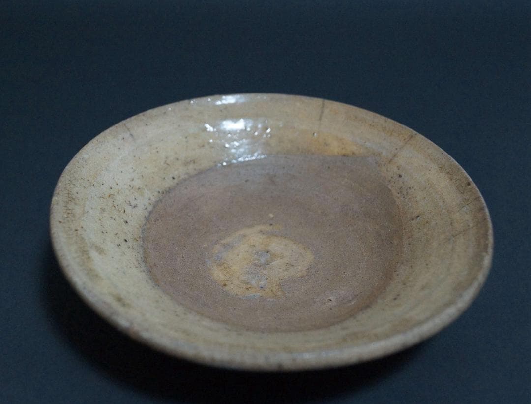 茶道具 古陶磁 古瀬戸灰釉平碗 共箱