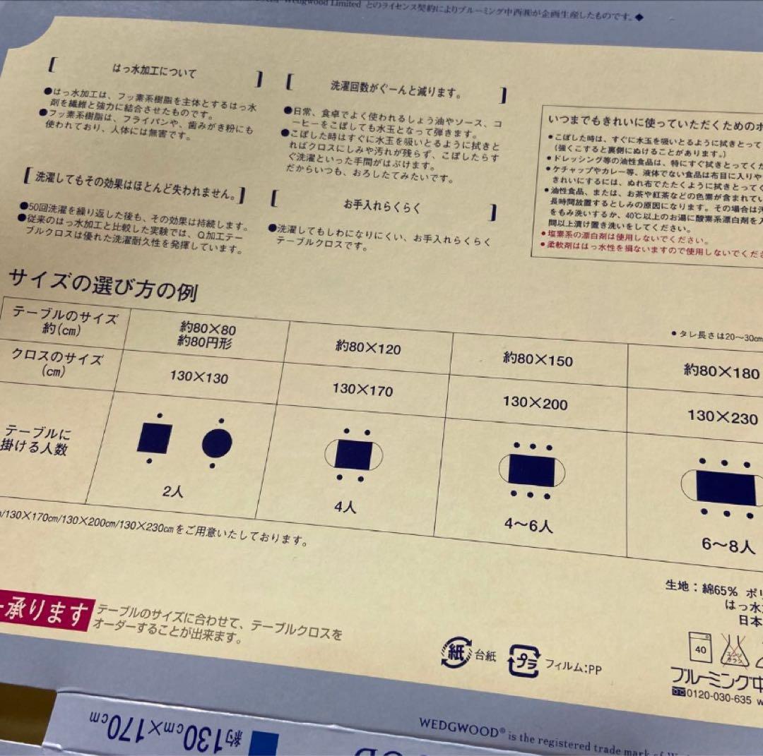 ウェッジウッド　テーブルクロス　撥水加工　4人掛　ワイルドストロベリー　日本製