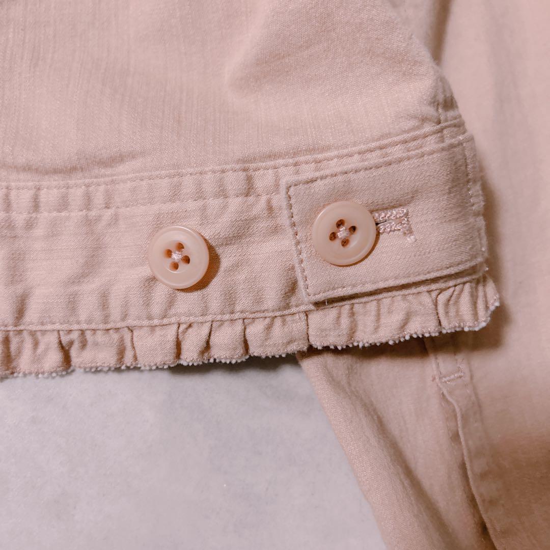 ピンクハウス デニム調 ブラウス ピンタック フリル　リボン フード ジャケット