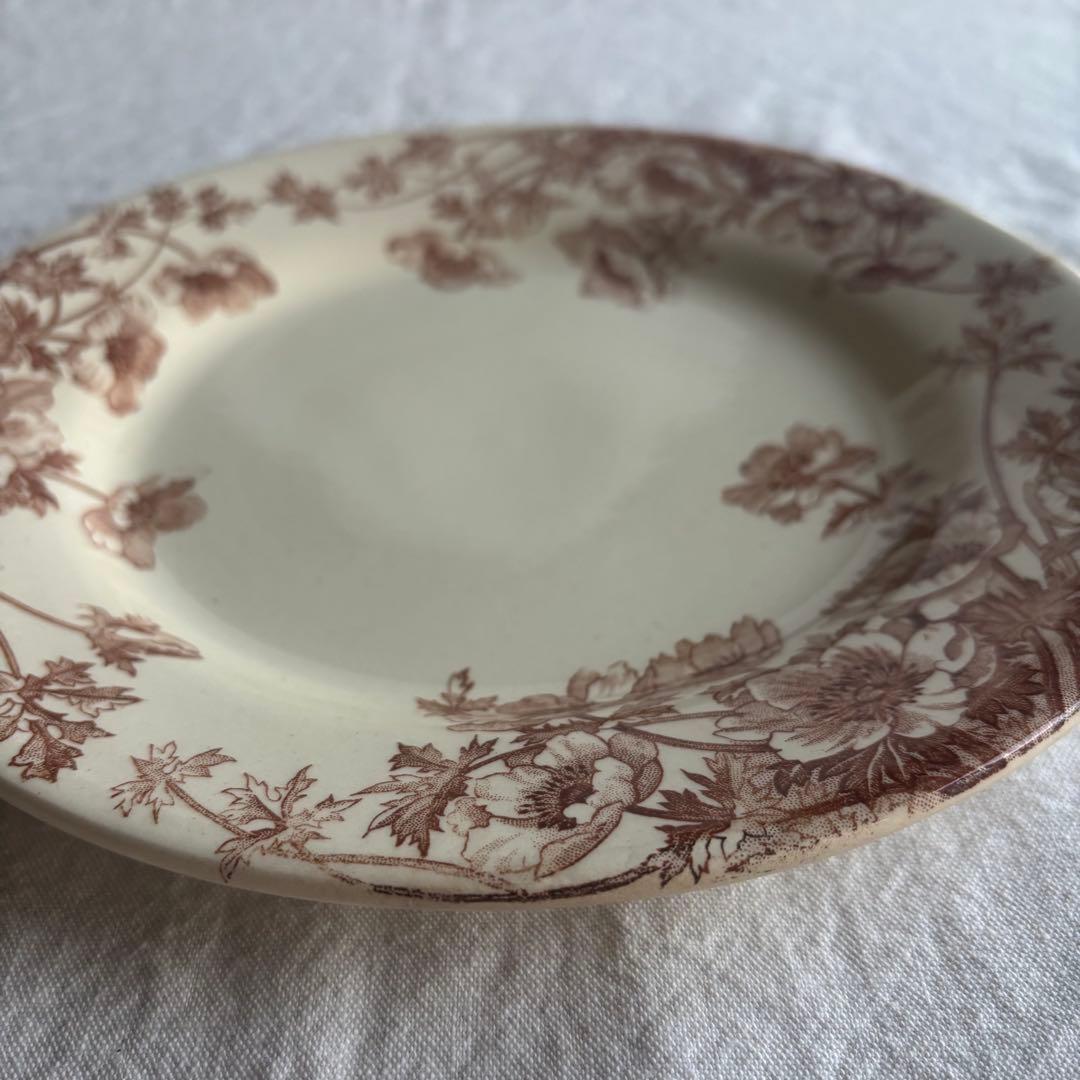 フランスアンティーク ジアン Anemones プレート2枚セット