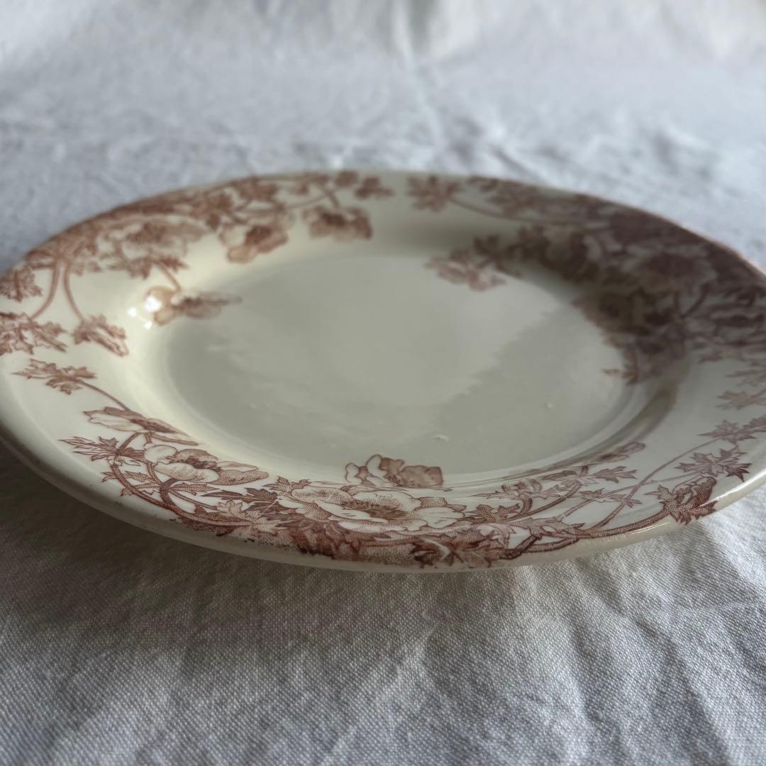 フランスアンティーク ジアン Anemones プレート2枚セット