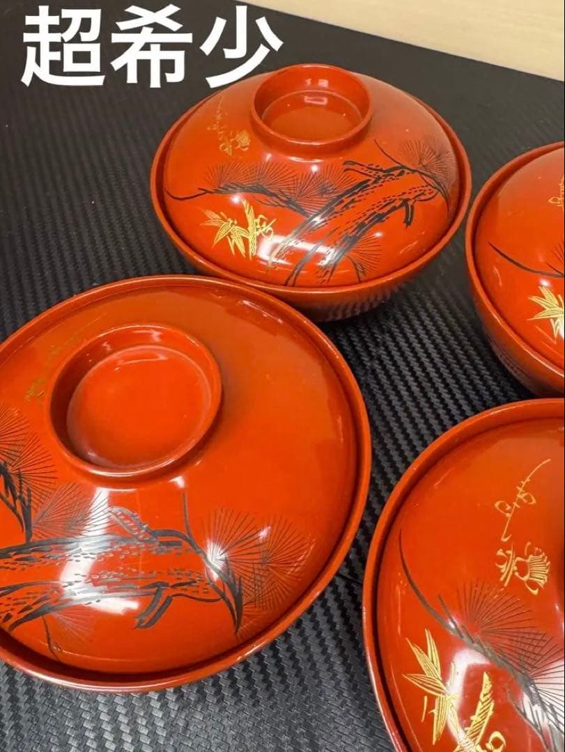 【超希少・極美品‼️】昭和 当時物 伝統工芸品 輪島塗 漆器 高級お椀 4コセット
