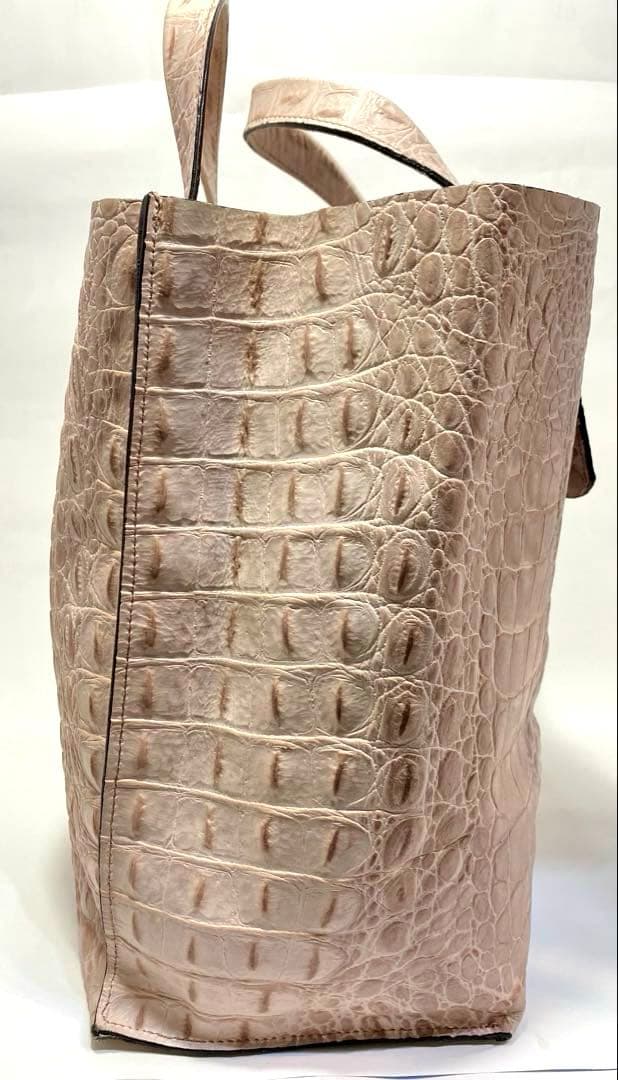 FURLA フルラ クロコ型押し ハンドバッグ ピンクベージュ 未使用保管品