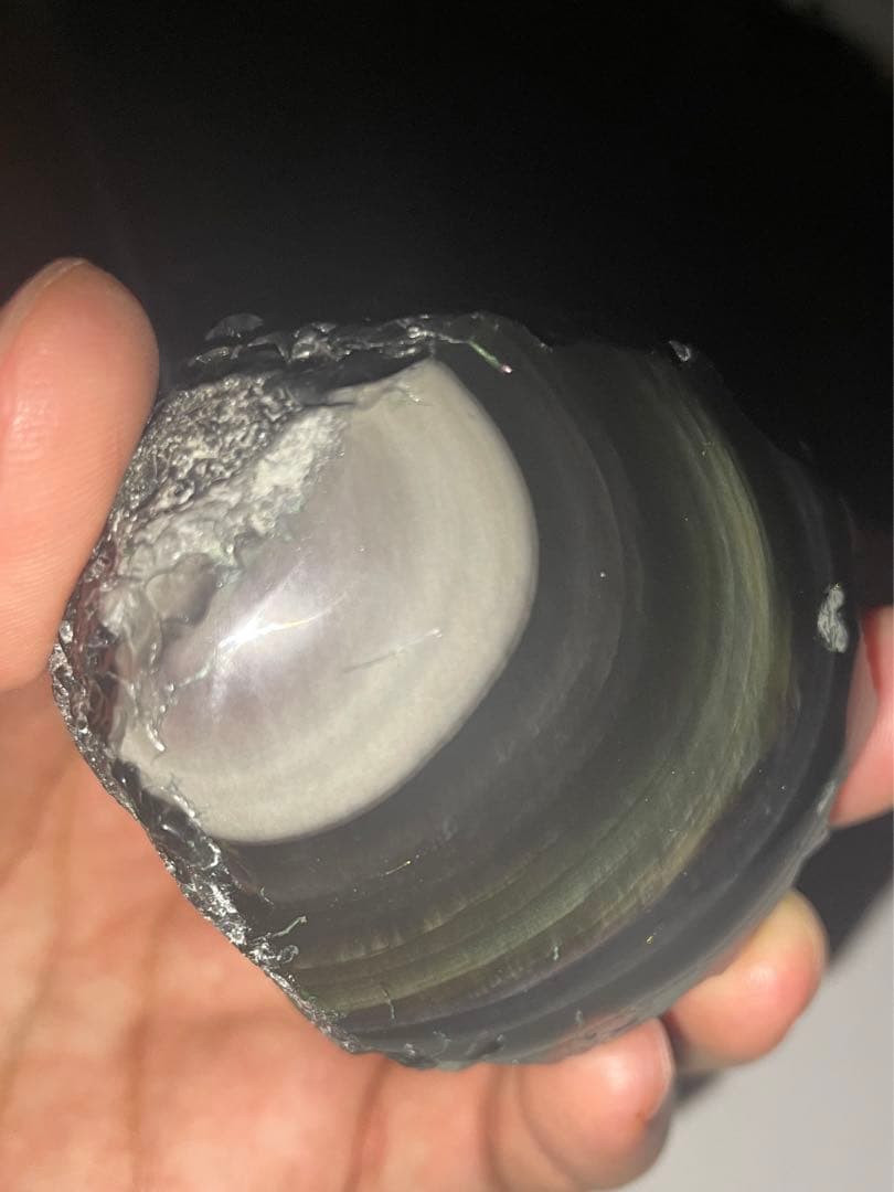 研磨品　十勝石玲瓏　両面磨き特級玲瓏　レインボーオブシディアン