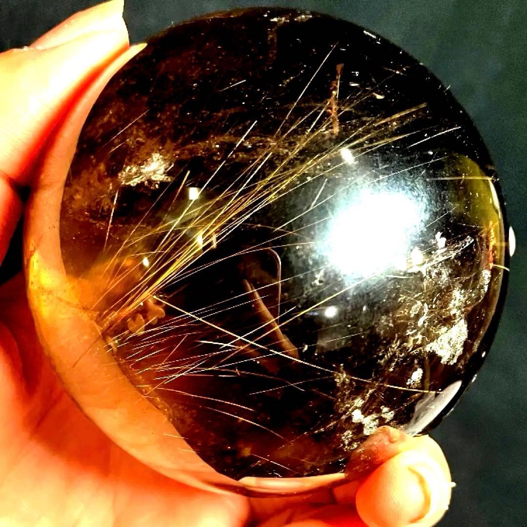 超特大　72mm ゴールドルチルクォーツ　金針水晶　パワーストーン