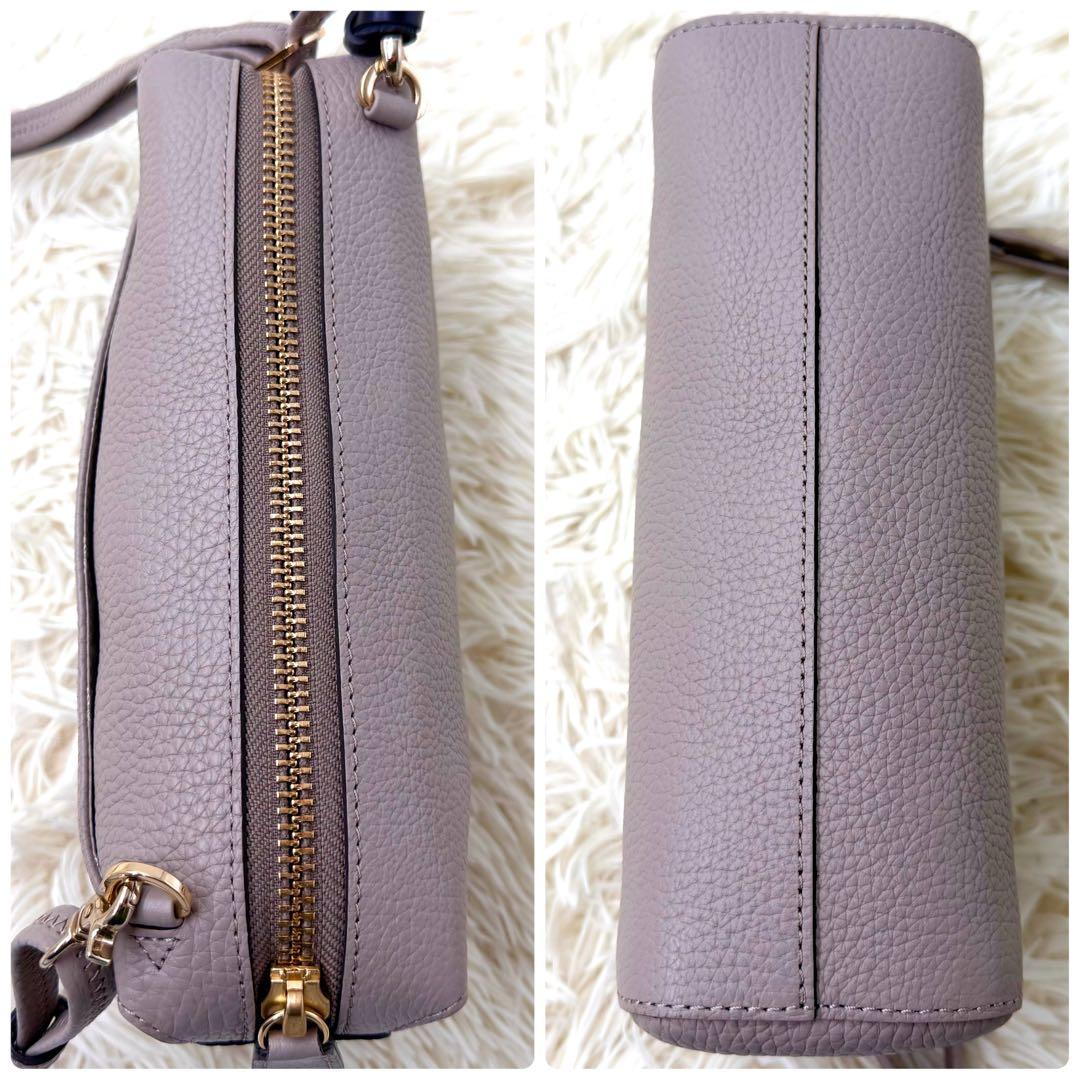 極美品✨ ペレボルサ 2way ショルダーバッグ レネット グレージュ レザー