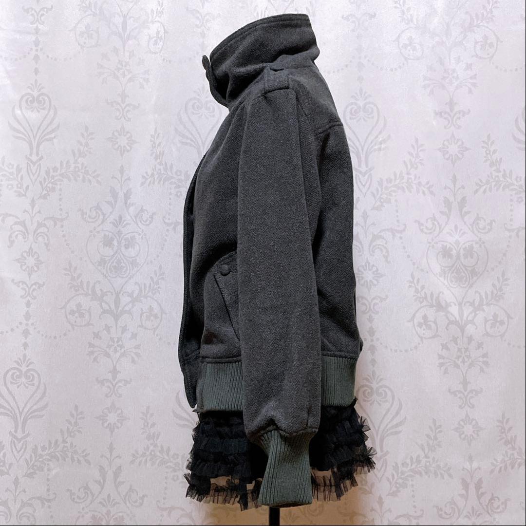 ピーコート ブルゾン グレー 平成ギャル y2k ダークコア グランジ 韓国