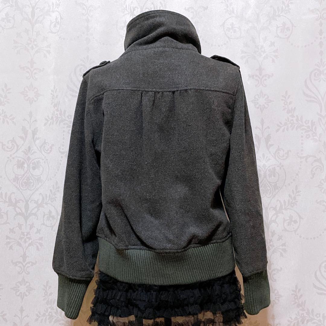 ピーコート ブルゾン グレー 平成ギャル y2k ダークコア グランジ 韓国