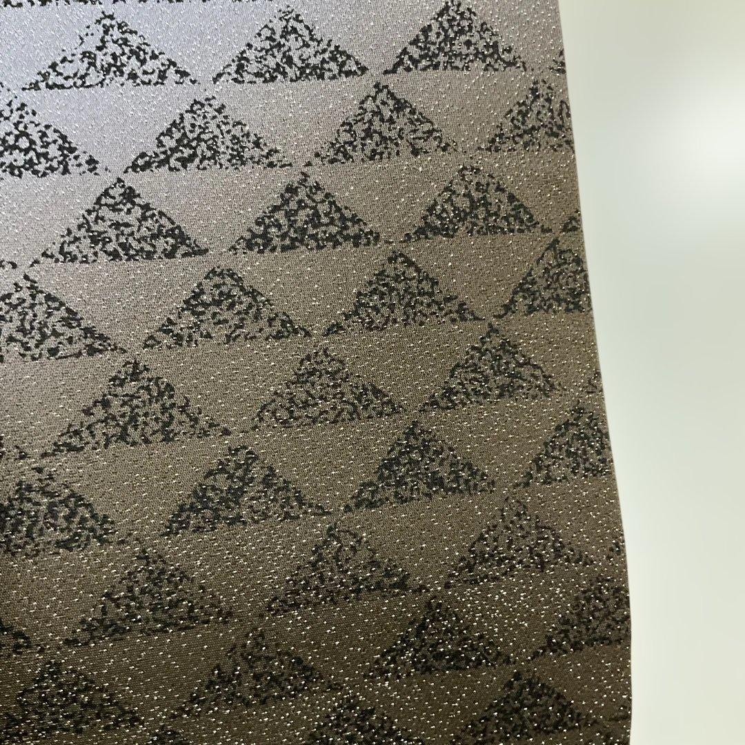 No.2912 未使用シリーズ正絹鱗文様銀通し袋帯　美品