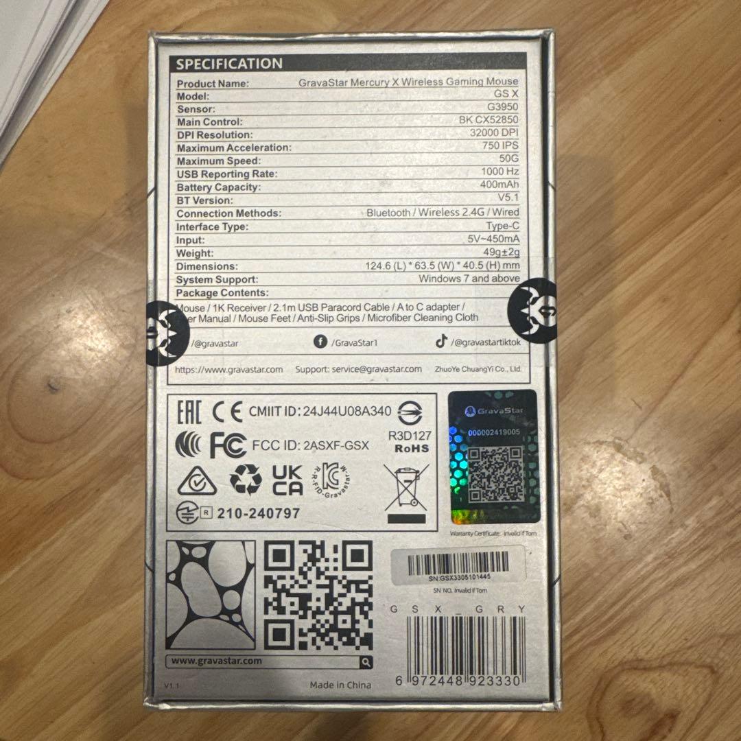 （未開封)GravaStar MERCURY X ワイヤレスゲーミングマウス