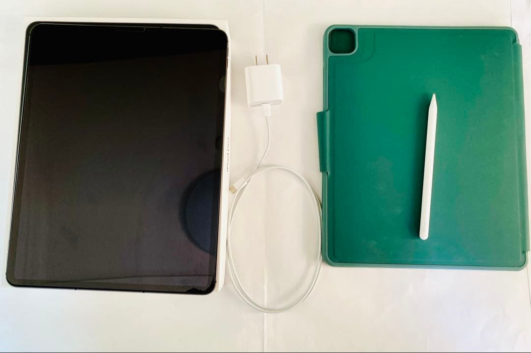 iPad Pro 12.9 第5世代 +pencil 2世代 + ケーブル+カバ